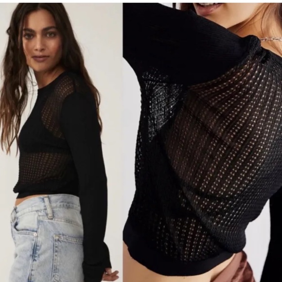Free People Sweaters - Free People Sweater H2O Open Knit Crew Viscose Sweater / Top NWT Lrg